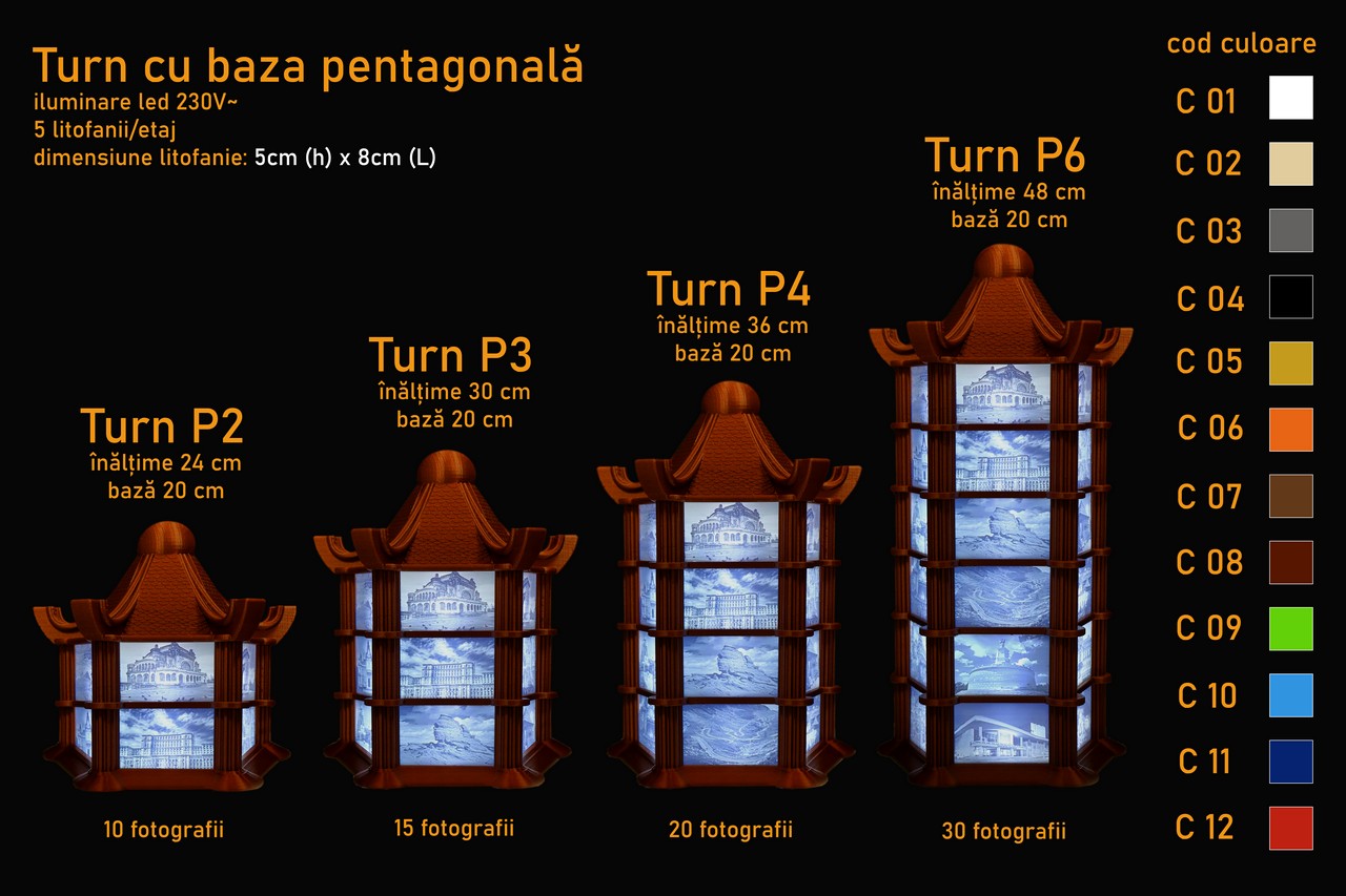 Lampa de veghe cu baza pentagonala